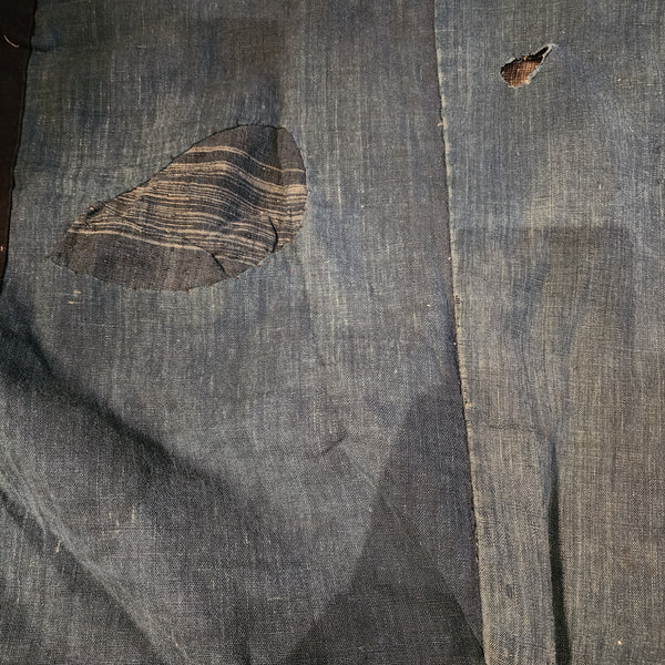 Vintage Boro Long Reversible Indigo Aizome Winter Noragi Kimono