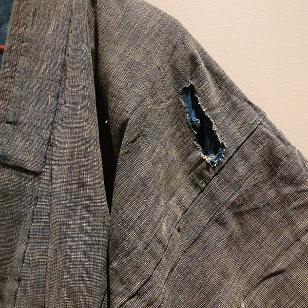 Vintage Boro Long Reversible Indigo Aizome Winter Noragi Kimono