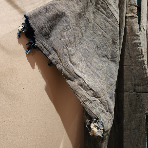 Vintage Boro Long Reversible Indigo Aizome Winter Noragi Kimono