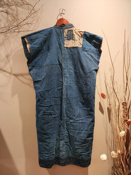 Vintage Boro Indigo Patchwork Shima Noragi Vest