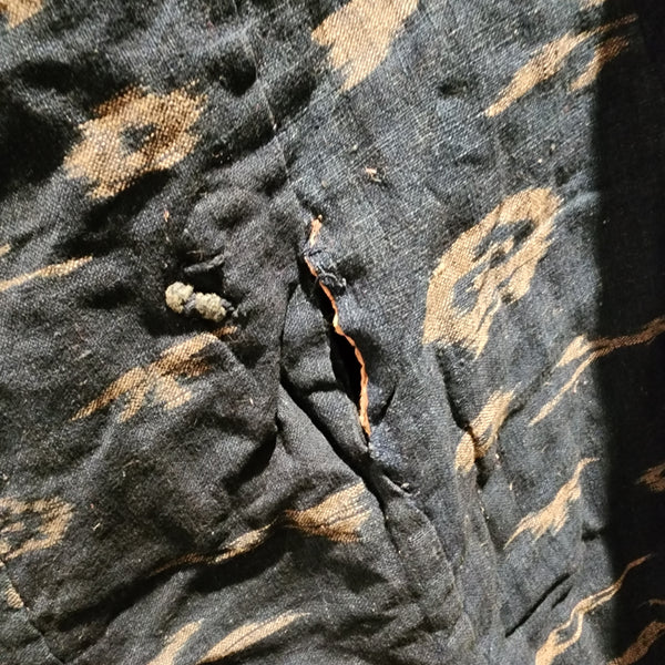 Vintage Indigo Aizome Kasuri Reversible Rain Cape Poncho