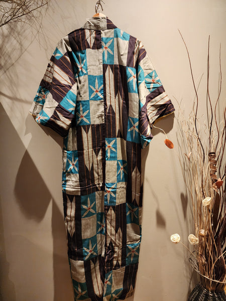 Vintage Silk Kimono Reversible Flower & Arrow