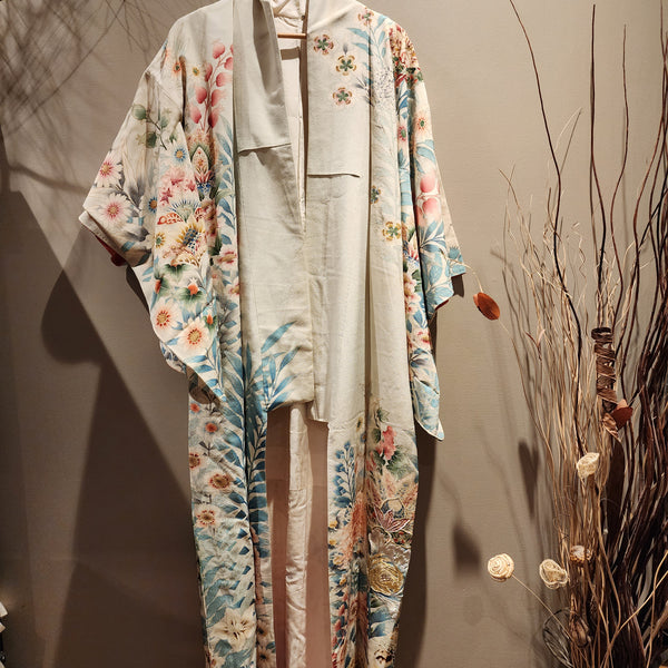 Flower Garden Vintage Silk Kimono