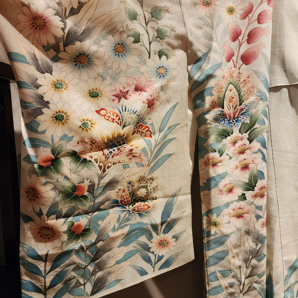 Flower Garden Vintage Silk Kimono