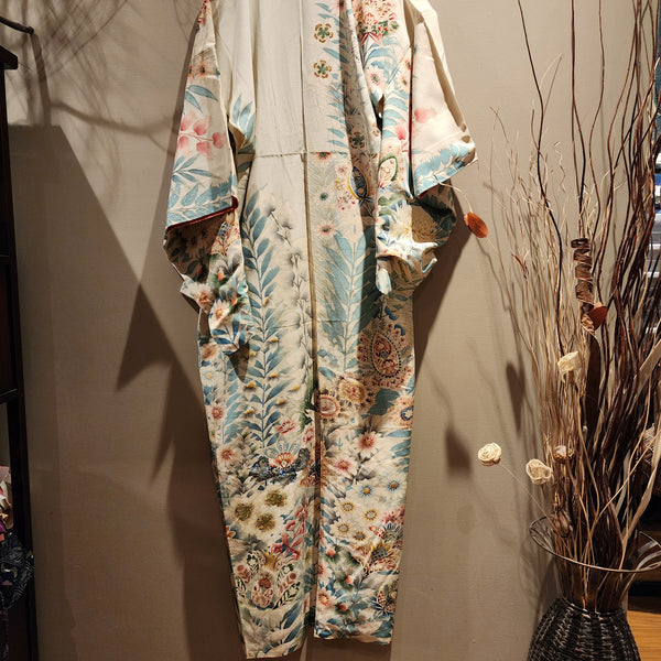 Flower Garden Vintage Silk Kimono