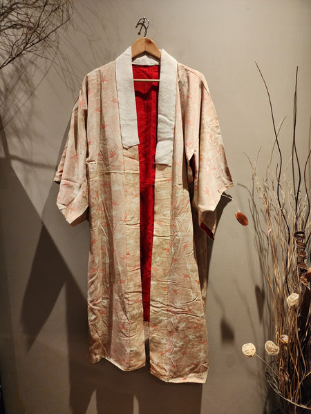 Orizuru Origami Crane Vintage Silk Kimono