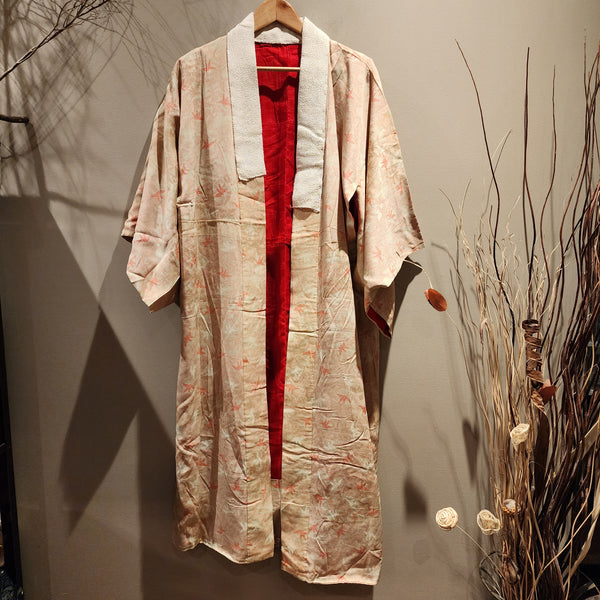 Orizuru Origami Crane Vintage Silk Kimono