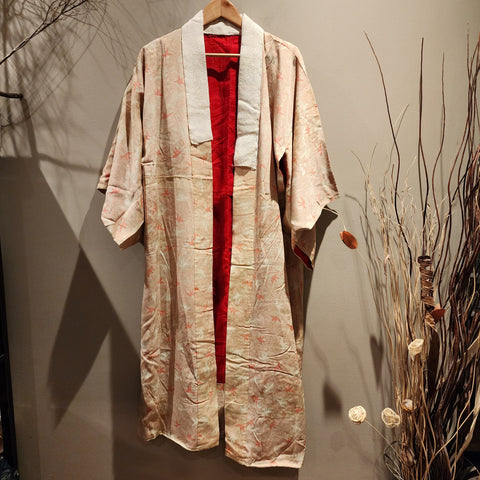 Orizuru Origami Crane Vintage Silk Kimono