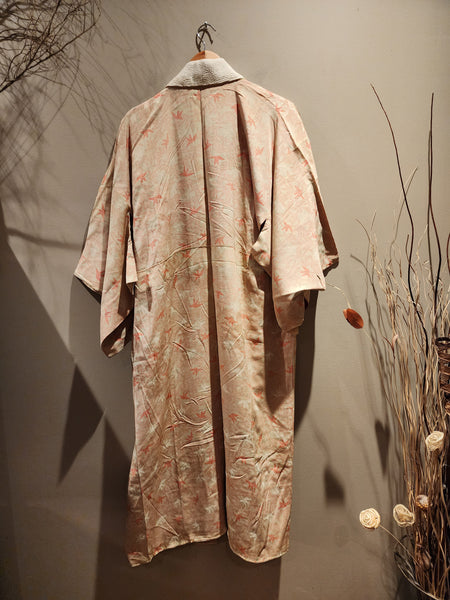 Orizuru Origami Crane Vintage Silk Kimono