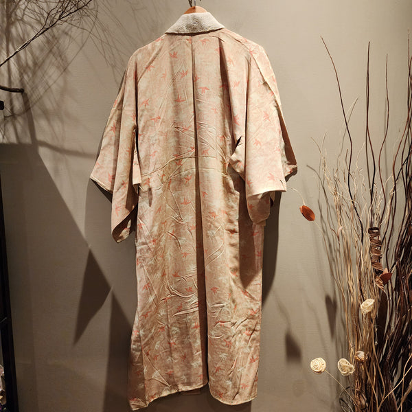 Orizuru Origami Crane Vintage Silk Kimono