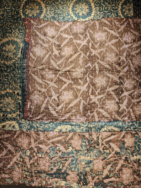 1930s Antique Rustic Boro Sashiko Patchwork Old Rug 118 x 124cm