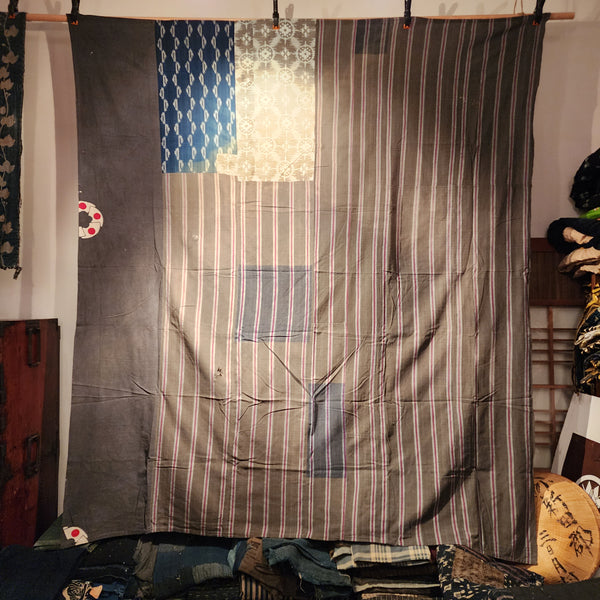 Vintage Large Zanshi Patchwork Futon Cover 185 x 200cm