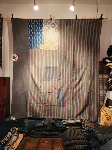 Vintage Large Zanshi Patchwork Futon Cover 185 x 200cm