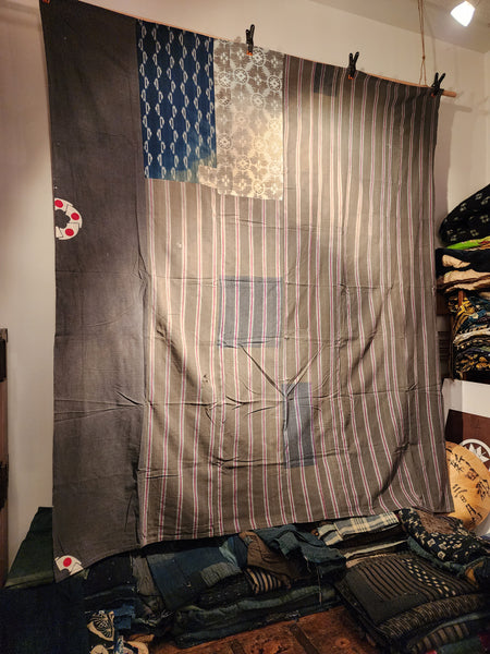 Vintage Large Zanshi Patchwork Futon Cover 185 x 200cm