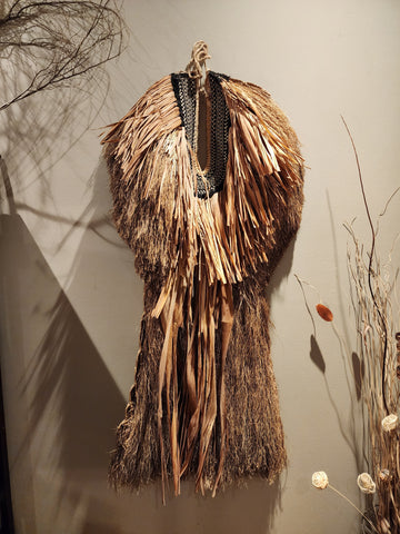 Vintage Mino Straw Cape, Japanese Farmer Raincoat, Rural Countryside Japan