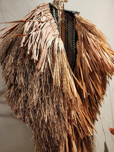 Vintage Mino Straw Cape, Japanese Farmer Raincoat, Rural Countryside Japan