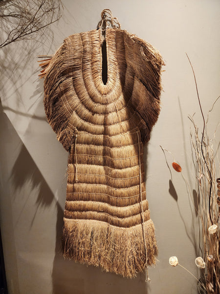 Vintage Mino Straw Cape, Japanese Farmer Raincoat, Rural Countryside Japan