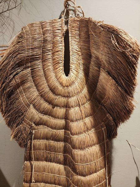 Vintage Mino Straw Cape, Japanese Farmer Raincoat, Rural Countryside Japan