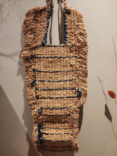 Vintage Mino Straw Cape, Japanese Farmer Raincoat, Northern Aizu Boro