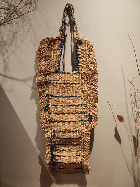 Vintage Mino Straw Cape, Japanese Farmer Raincoat, Northern Aizu Boro