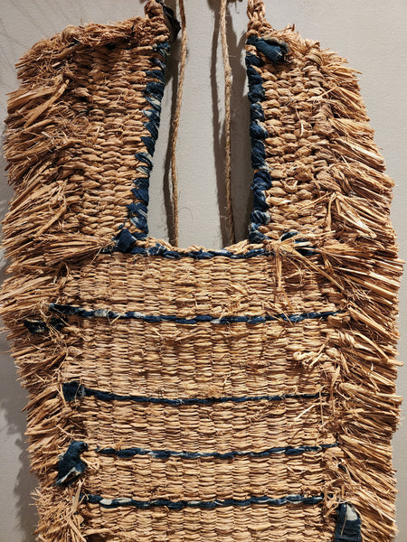 Vintage Mino Straw Cape, Japanese Farmer Raincoat, Northern Aizu Boro