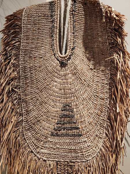 Vintage Mino Straw Cape, Japanese Farmer Raincoat, Northern Aizu Boro, Rural Countryside Japan