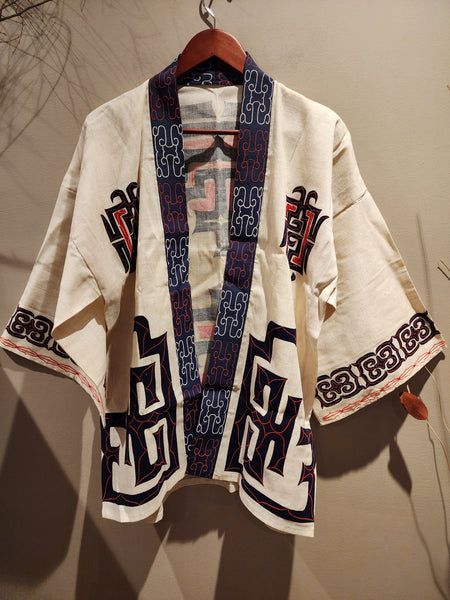 Vintage Ainu Hanten, Hokkaido Folk Linen Happi