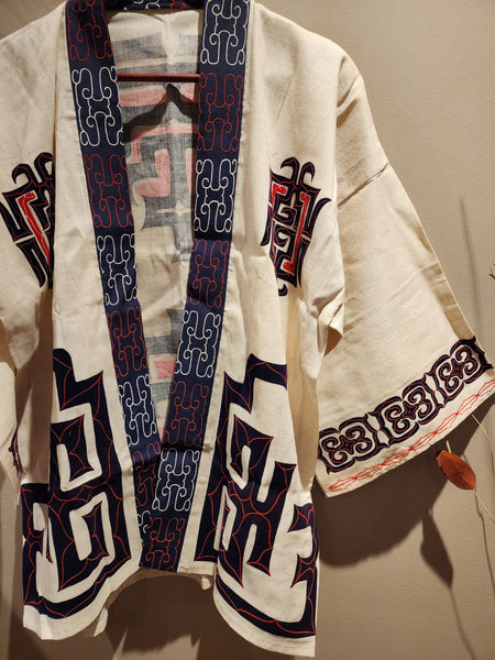 Vintage Ainu Hanten, Hokkaido Folk Linen Happi