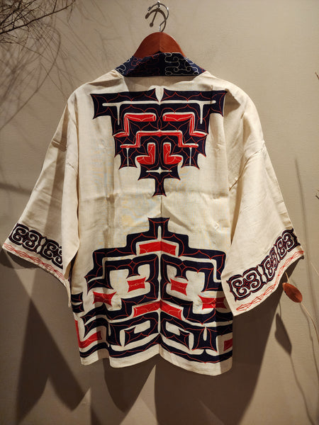 Vintage Ainu Hanten, Hokkaido Folk Linen Happi