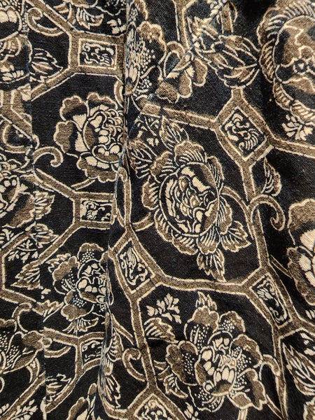 Vintage Indigo Boro Kimono, Katazome Yogi Nightwear