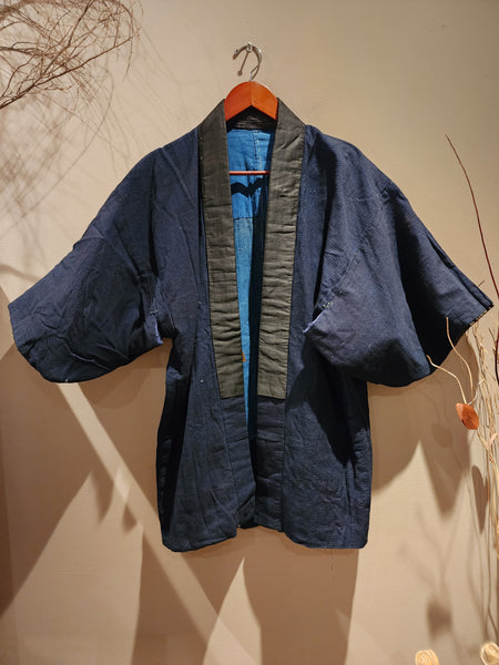 Vintage Indigo Boro, Reversible Patchwork Noragi