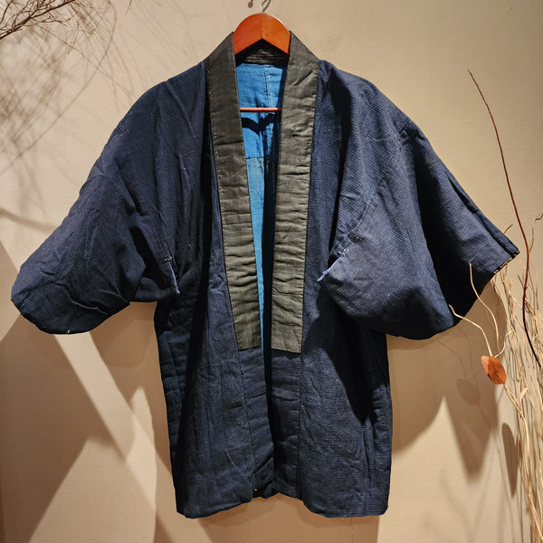 Vintage Indigo Boro, Reversible Patchwork Noragi