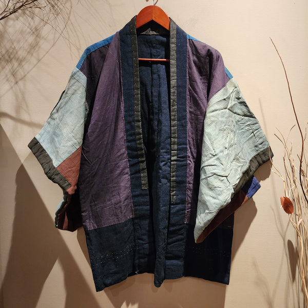 Vintage Indigo Boro, Reversible Patchwork Noragi