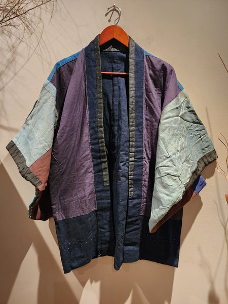 Vintage Indigo Boro, Reversible Patchwork Noragi