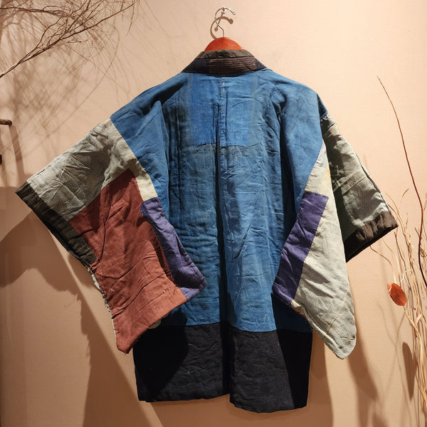 Vintage Indigo Boro, Reversible Patchwork Noragi