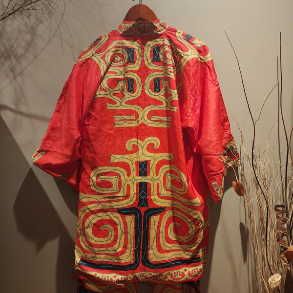 Vintage Ainu Hanten Set, Hokkaido Folk Silk Happi