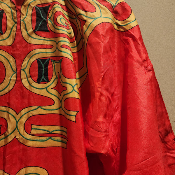 Vintage Ainu Hanten Set, Hokkaido Folk Silk Happi