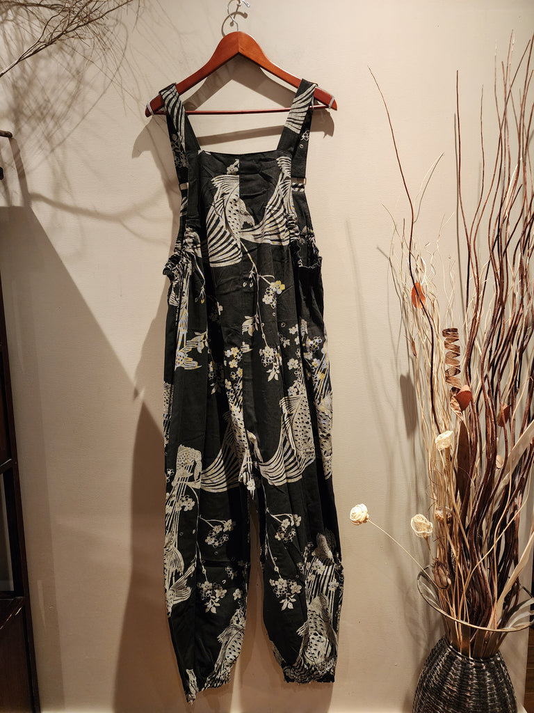 Phoenix Kamon Overall, Sakura Koi Patchwork Jumpsuit - Siamurai