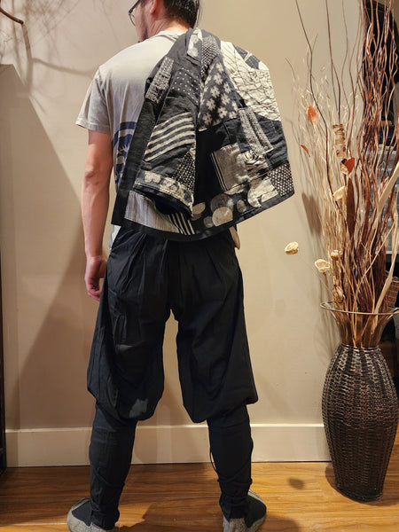 Black Linen Tattsuke Bakama Pants