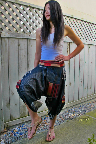 Takeda Black Waist Tied Samurai Pants