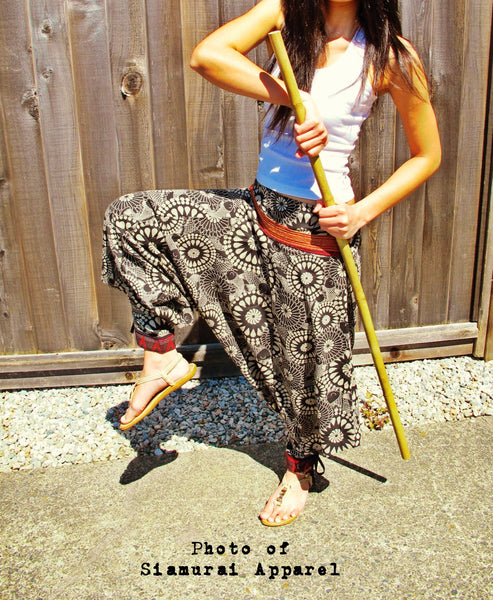 Circle Koi Fish (BLACK) Tribal Warrior Pants