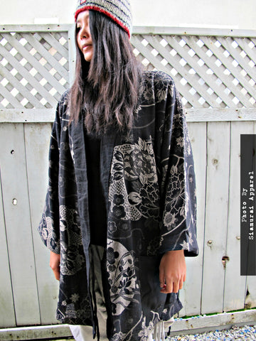 Lotus Flower Noragi Kimono Jacket available in Regular & XXL