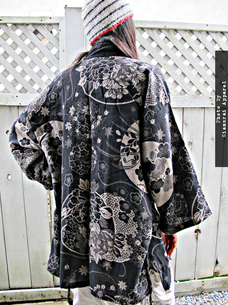 Lotus Flower Noragi Kimono Jacket available in Regular & XXL