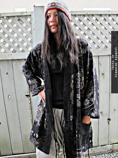 Lotus Flower Noragi Kimono Jacket available in Regular & XXL