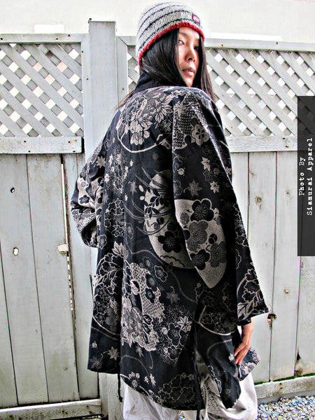 Lotus Flower Noragi Kimono Jacket available in Regular & XXL