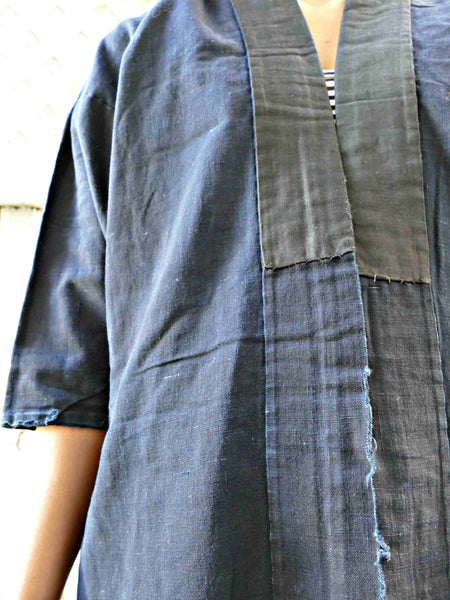 1900-1940 Vintage Indigo Noragi Boro Jacket