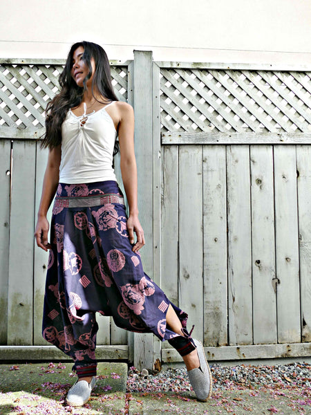 Purple Dragon Crests Tribal Warrior Pants