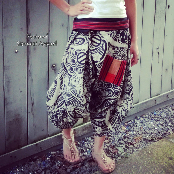 Tomoe (BLACK) Waist-Tied Samurai Pants