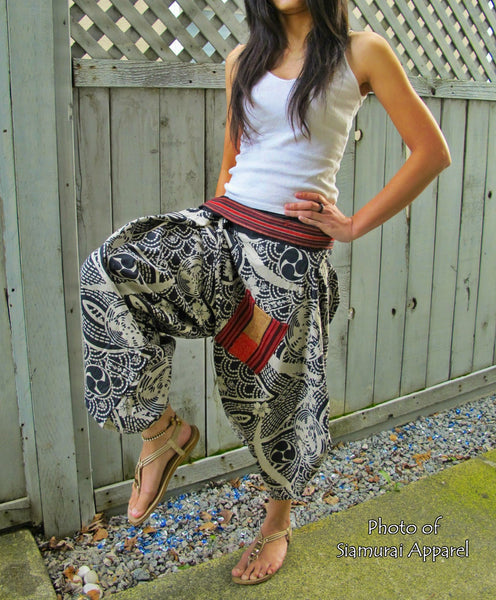 Tomoe (BLACK) Waist-Tied Samurai Pants