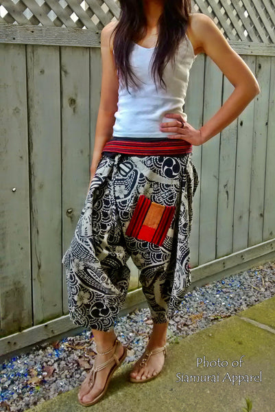 Tomoe (BLACK) Waist-Tied Samurai Pants